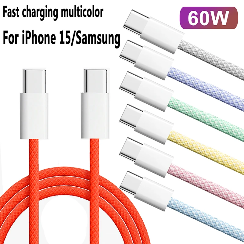 Cable de carga rápida PD de 60W USB C a USB C para Apple iPhone 17 16Pro Max/15/Plus cargador rápido tipo C Compatible con Xiaomi Sam - imagen 2