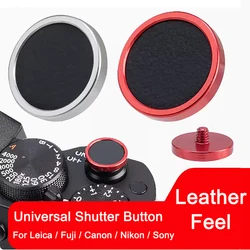 Botón obturador FOTGA latón y cuero compatible Leica y Canon