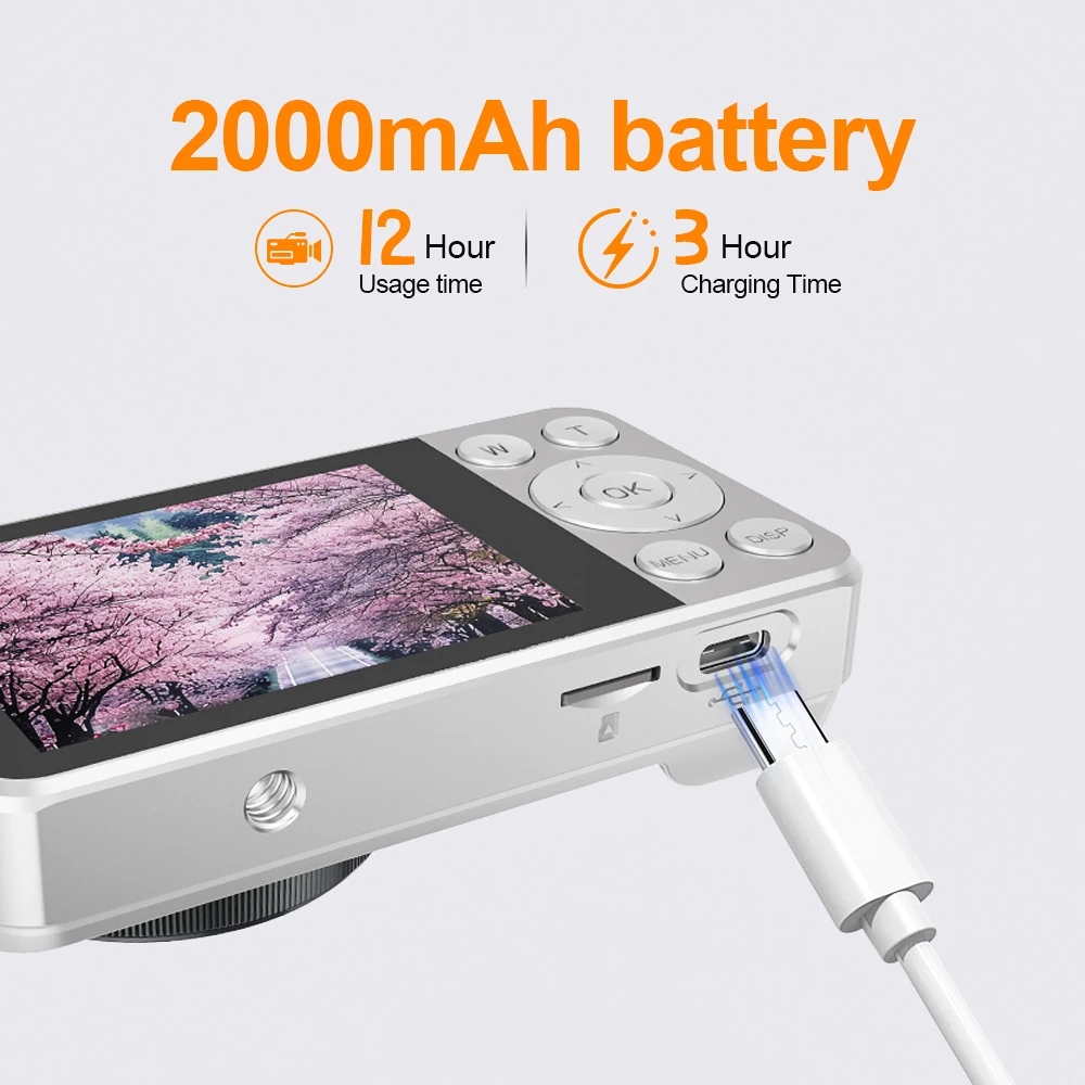 Cámara digital 4K con enfoque automático Cámara Vlogging HD de 48 MP Videocámara de pantalla grande de 2,8 pulgadas A59 para fotografía de niños y adultos - imagen 3