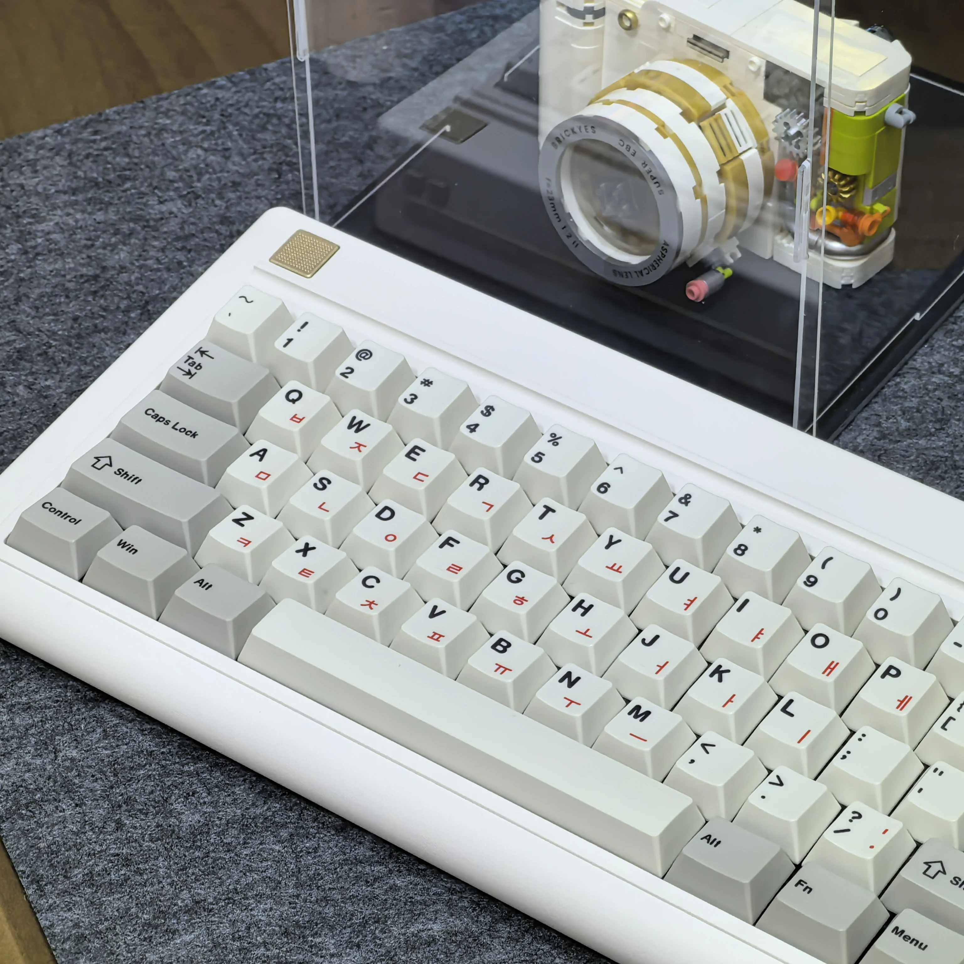 Teclas Retro coreanas cereza Pbt proceso de sublimación Simple 135 teclas juego de teclas Off-White gris rojo personajes ruso Hangul Keycap - imagen 4