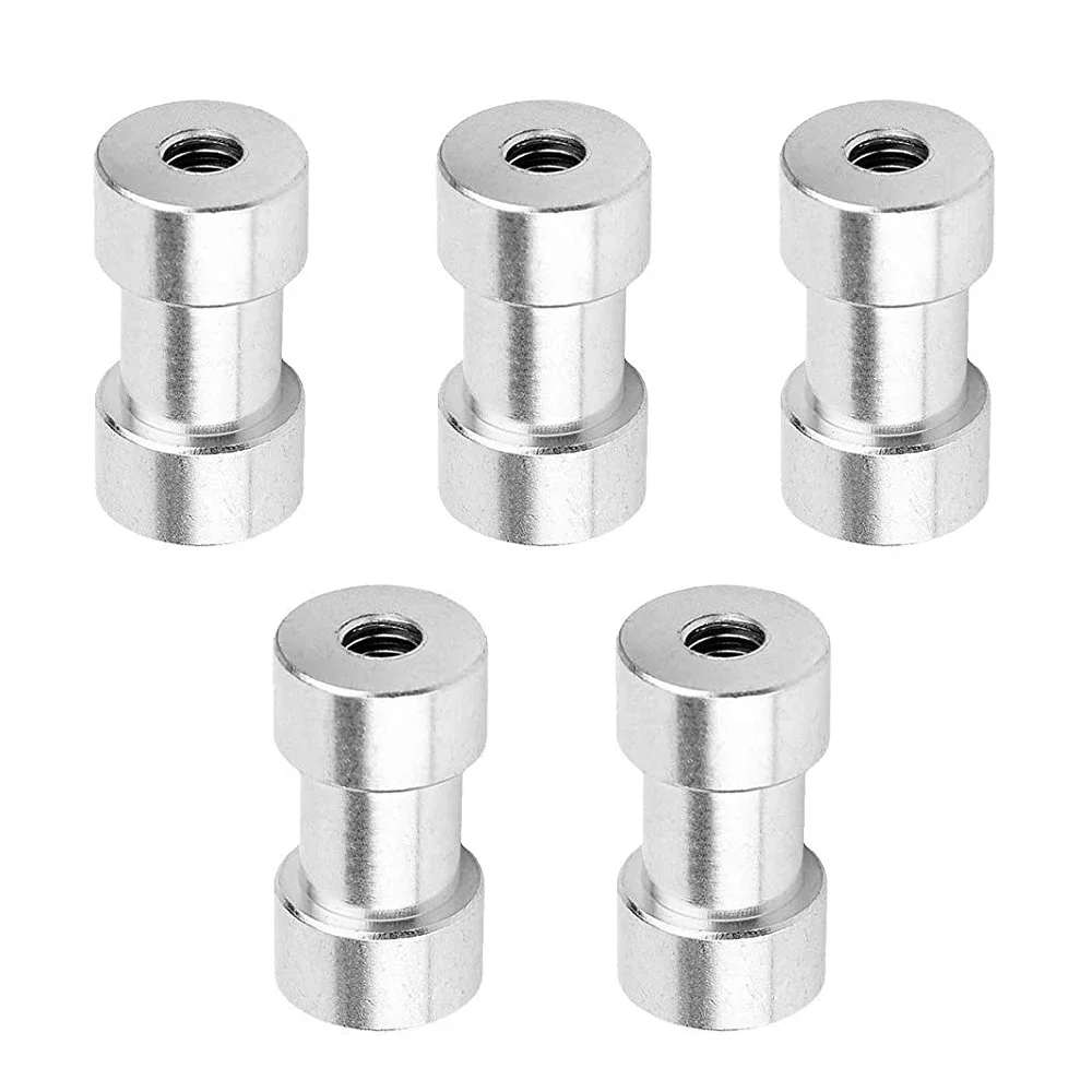 Convertidor de tornillos roscados para cámara, adaptador de montaje para trípode, monopié, cabeza de bola, soporte de luz, 1/4 "-20 hembra a 3/8"-16 hembra, 5 piezas