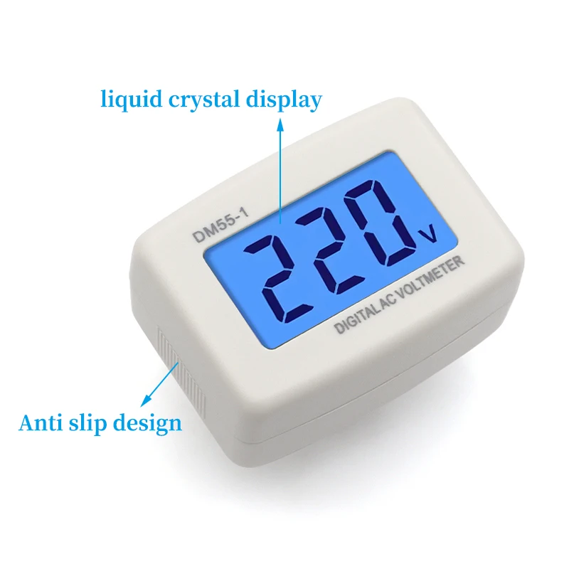 Europa y Estados Unidos tipo enchufe americano DM55-1 AC110V 220V/voltímetro de pantalla digital LCD de CA digital para el hogar - imagen 5