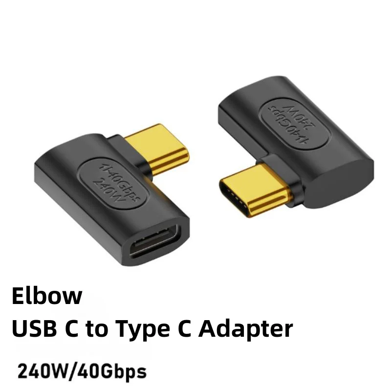  Adaptador extensor USB C de 240W, extensor macho a hembra tipo C de 90/180 grados, OTG, 40Gbps, convertidor adaptador de datos rápido, adaptador de carga - imagen 5