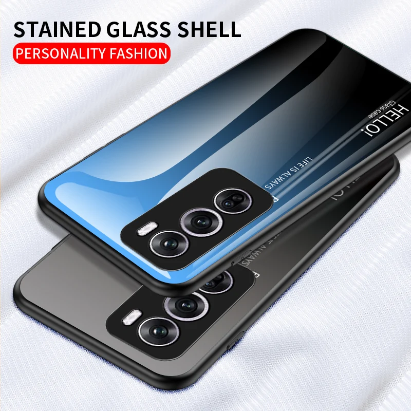 Funda para OPPO Reno 12 11 Pro Reno 11 12 F Funda de cristal TPU de lujo a juego para OPPO Reno12 12Pro Funda de parachoques a prueba de golpes