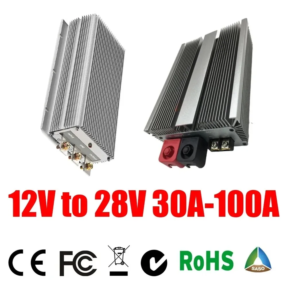 Convertidor de refuerzo de 12V a 28V, 12V-28V, 12V CC a 28V CC, 30A-100A, regulador de voltaje elevador, fuente de alimentación de 12 voltios a 28 voltios CE - imagen 4