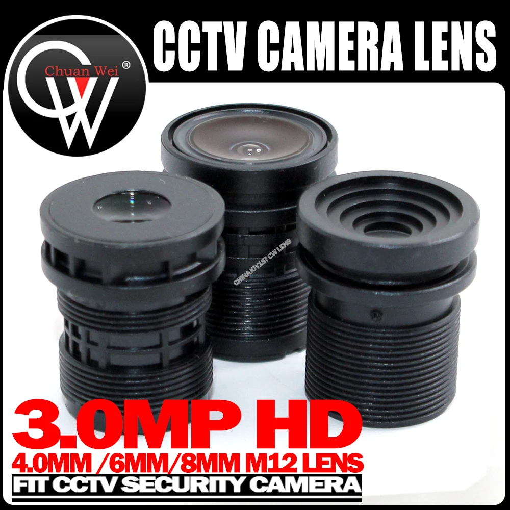 Lente CCTV de 3MP AHD HD PVC 4mm 6mm 8mm F2.0 para cámara IP 1080p 2MP 3MP 5MP WIFI 4G 5G