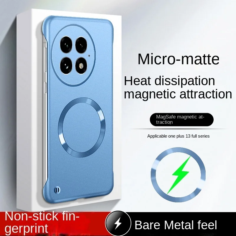 Funda de teléfono magnética Magsafe de marco delgado para OnePlus 13T 13 13R 12R 11R One Plus nord 5 ce5 cubierta protectora de cámara mate dura delgada - imagen 2