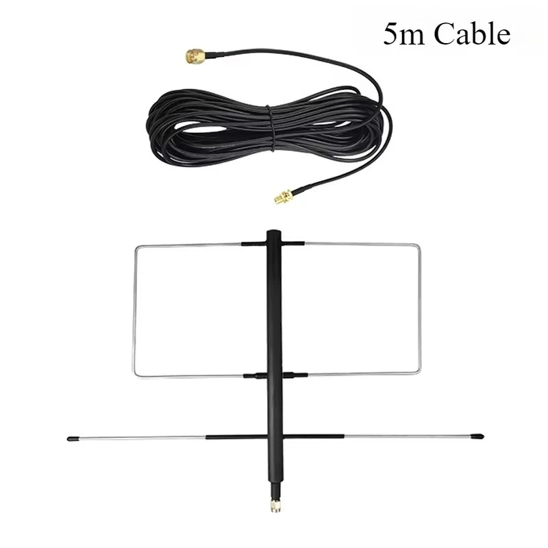 Antena Yagi portátil de 433MHz, Cable de 5m, estación de Radio de alta ganancia RG174 6dBi + amplificador de señal direccional de largo alcance de doble banda UV - imagen 2