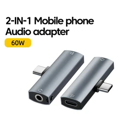 Adaptador USB-C a jack de audio para auriculares con carga
