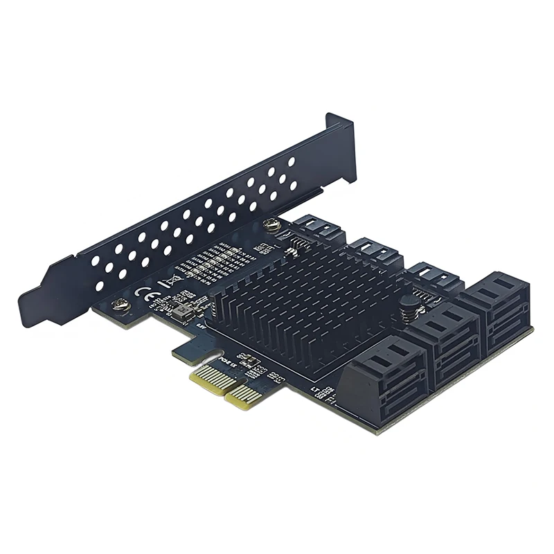 Tarjeta de expansión PCIE SATA PCI Express X1 a controlador SATA3.0 de 9 puertos, elevador multiplicador de 6Gbps, Chip RTL9101, tarjeta adicional para escritorio - imagen 2
