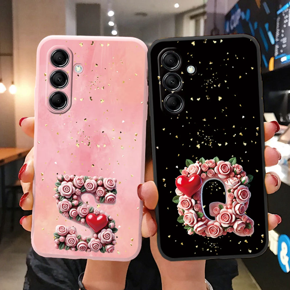 Funda de teléfono con forma de corazón, amor, Día de San Valentín, para Samsung Galaxy S25 Plus S25 FE S25 Ultra, funda protectora con letras artísticas rosas para mujer - imagen 2