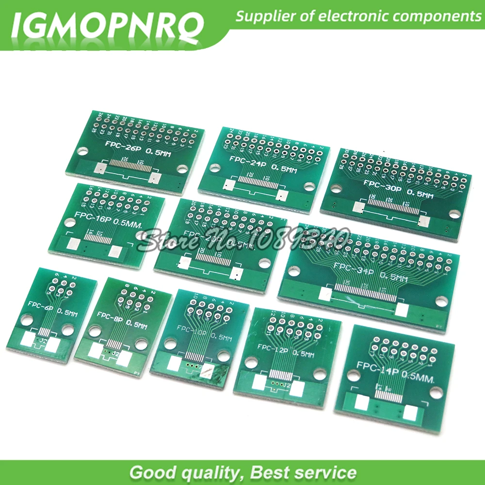 Adaptador de doble cara de paso 5 piezas FPC FFC de 0,5mm y 1mm, placa de enchufe, conector de placa PCB, KIT de bricolaje de 6, 8, 10, 12, 20, 40, 50 pines a DIP de 2,54mm - imagen 2