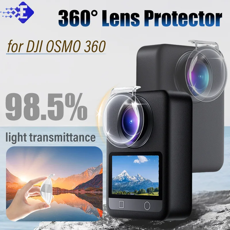 Protector de lente para cámara de acción DJI Osmo 360, cubierta protectora de lente con revestimiento antirreflectante para accesorios Osmo 360, Material de PC