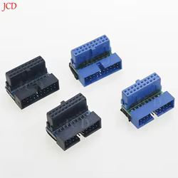 1/2/5 Uds USB 3,0 19Pin 20Pin conector macho hembra 90 grados placa base Chassisplugged placa IDC conector de 20 pines Socke