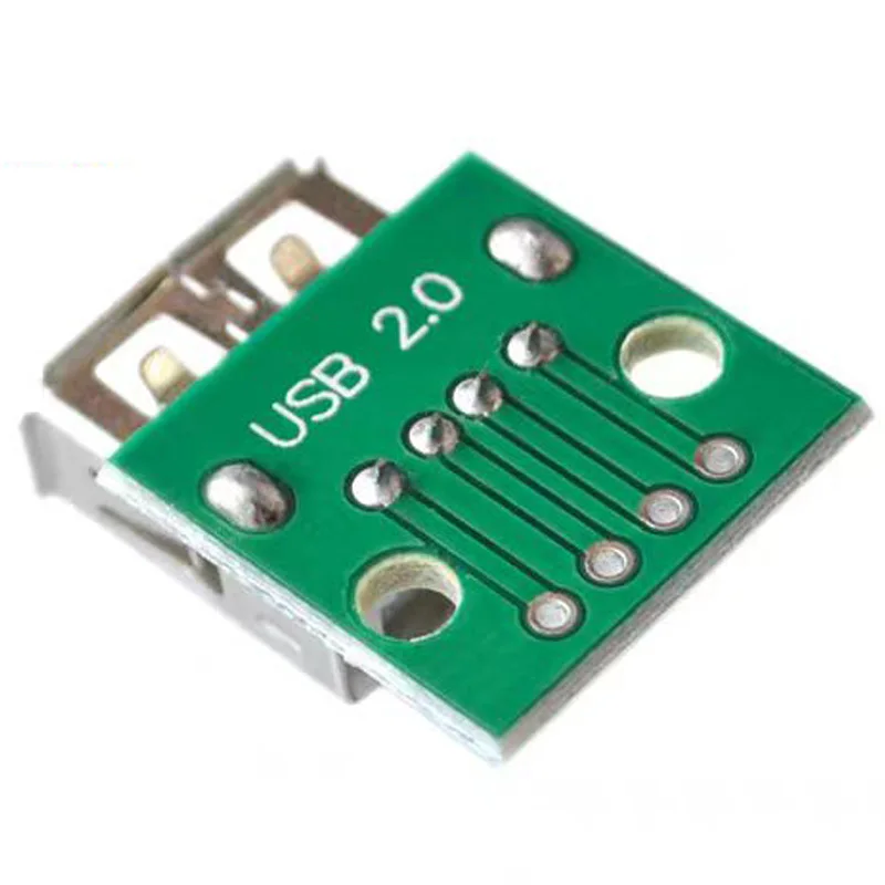 Cabezal de chasis hembra USB 2,0 a placa adaptadora de enchufe recto DIP 4p, cable de datos de alimentación de teléfono móvil soldado, 5 uds. - imagen 3