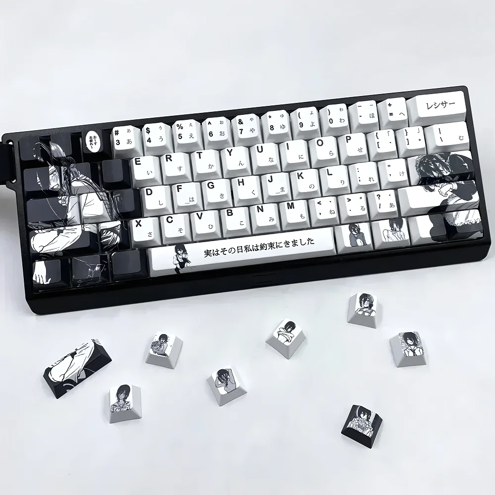 106 teclas, teclas japonesas con temática de Anime Resser PBT Cherry Contour para teclado mecánico Cherry MX 61 68 86 Mega Lion Wooting - imagen 3