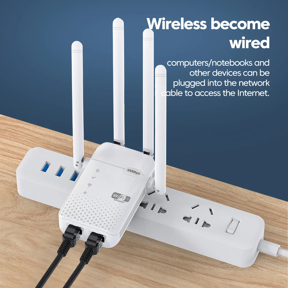 Repetidor WiFi inalámbrico de 300Mbps 802.11N amplificador extensor WiFi inalámbrico de largo alcance enrutador de señal 2,4G amplificador WIFI de doble banda - imagen 3