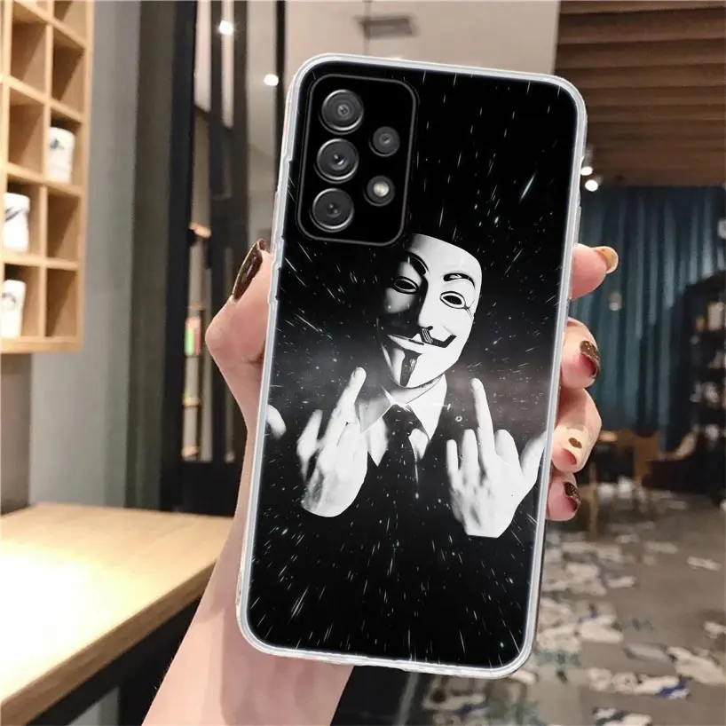Anonymous V para Vendetta máscara funda de teléfono para Samsung Galaxy A56 A55 A54 A53 A16 A15 A14 A13 A36 A35 A34 A33 A26 A25 A24 A23 A05S - imagen 4