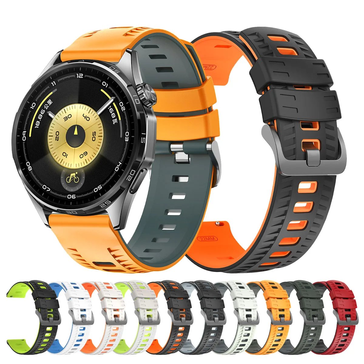 Correa de silicona de 22mm para HUAWEI Watch GT6 Pro GT 6 5 4 3 2 46mm pulsera Universal reloj 5 4 Pro/GT3 SE pulseras para hombres y mujeres