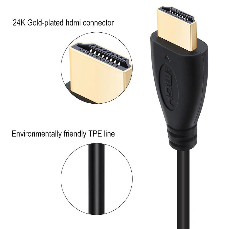 Cable HDMI Shuliancable, enchufe chapado en oro de alta velocidad, Cable macho-macho de 1m, 1,5m, 2m, 3m, 5m, 7,5m, 10m, 15m para HD TV, XBOX, PS3, ordenador - imagen 3