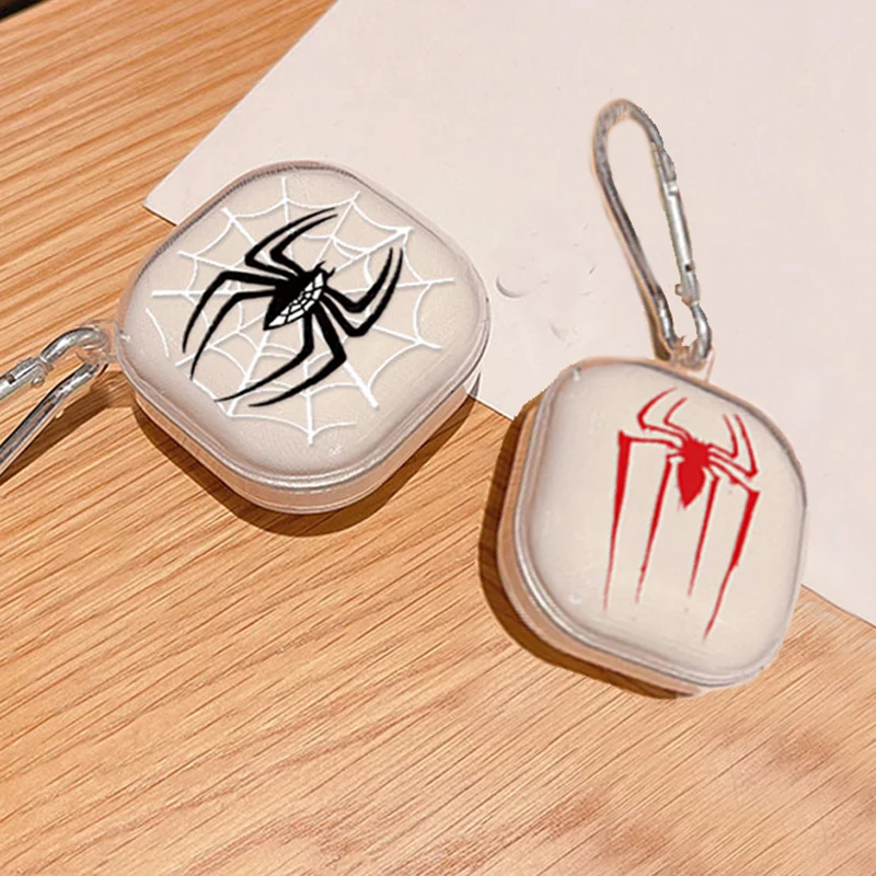 Para Samsung Galaxy Buds 2 Pro funda para Buds Pro Live FE funda suave transparente con patrón de araña fundas Galaxy Buds2 Buds live