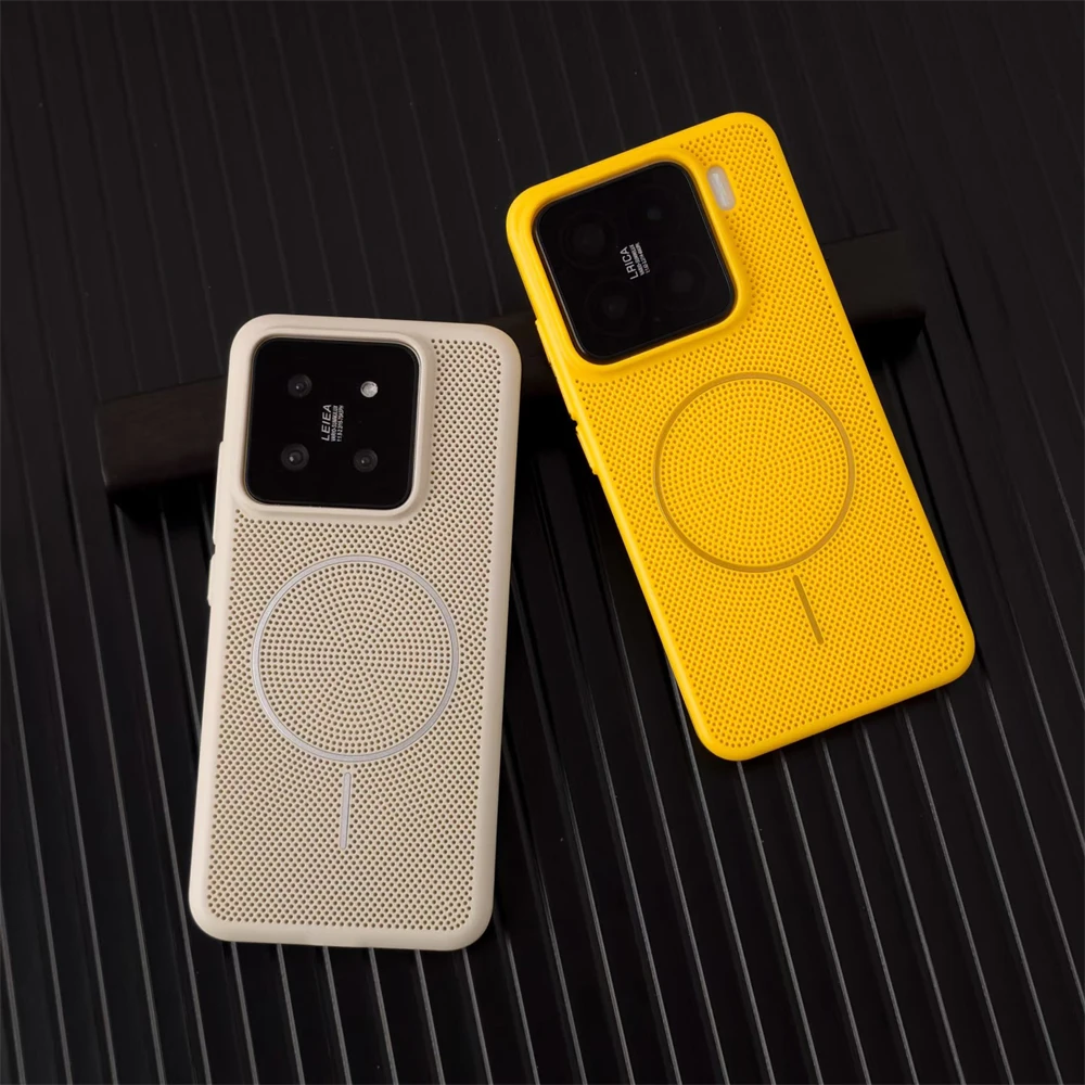 Para Xiaomi Mi 14 15 Pro Ultra fino hueco disipación de calor Magsafe funda de teléfono carga inalámbrica magnética cubierta protectora mate - imagen 2