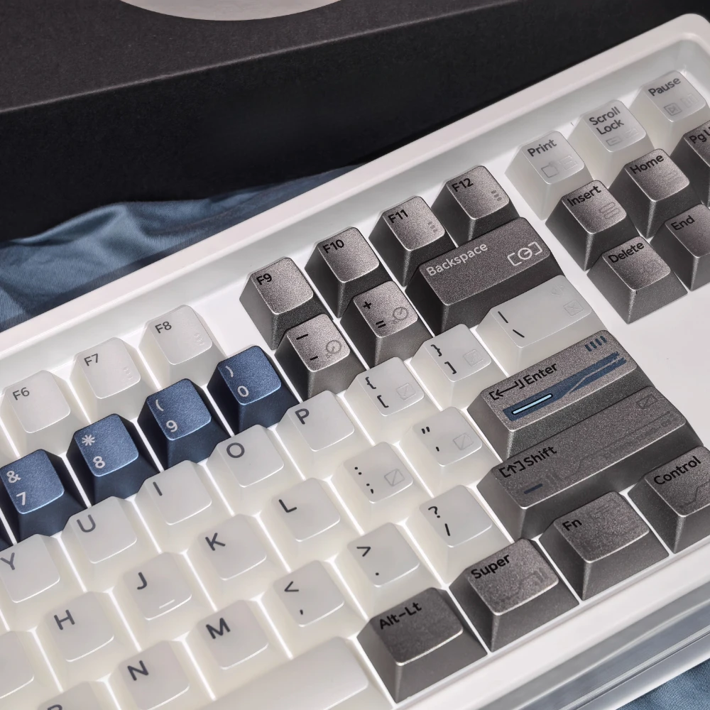 Teclas con tema de sobrecarga de 178 teclas, perfil de cereza PBT + PC, textura metálica, teclas transparentes brumosas para teclado mecánico para juegos - imagen 4