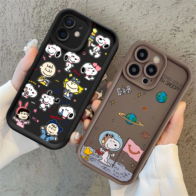 Funda para Xiaomi Redmi Note 14 13 12 Pro Plus 11 12S 11S Redmi 15C 15 14C 13C 12C 10C A5 dibujos animados astronauta Snoopy carcasa de silicona