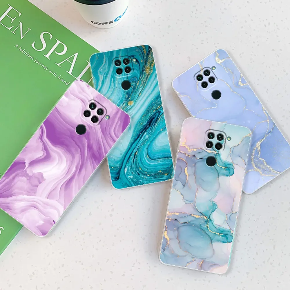 Para Xiaomi Redmi Note 9 funda para Redmi Note 9 lindas fundas transparentes de mármol para Redmi Note 9 bolsas de parachoques de teléfono transparentes de silicona - imagen 2