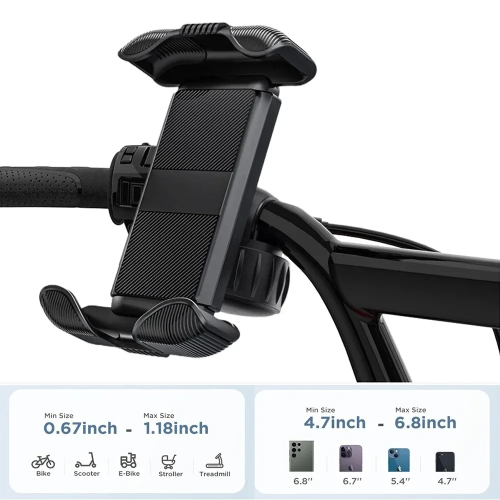 Soporte ajustable para teléfono de bicicleta, soporte Universal de navegación GPS para motocicleta, soporte antideslizante a prueba de golpes para todos los teléfonos inteligentes - imagen 3