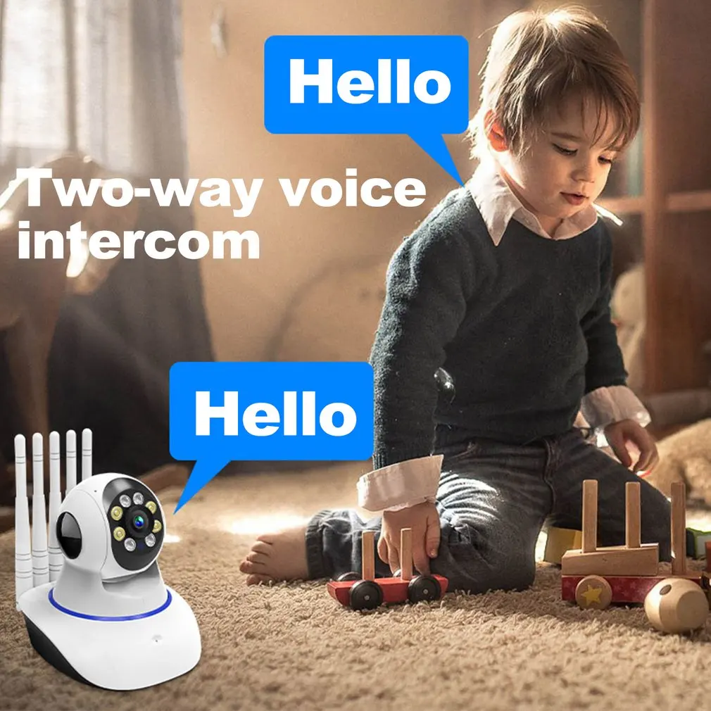 Cámara de vigilancia de seguridad para el hogar, videocámara inalámbrica con WIFI 1080p, Audio bidireccional, 360 grados, seguimiento automático inteligente, registro de monitoreo de bebé - imagen 5