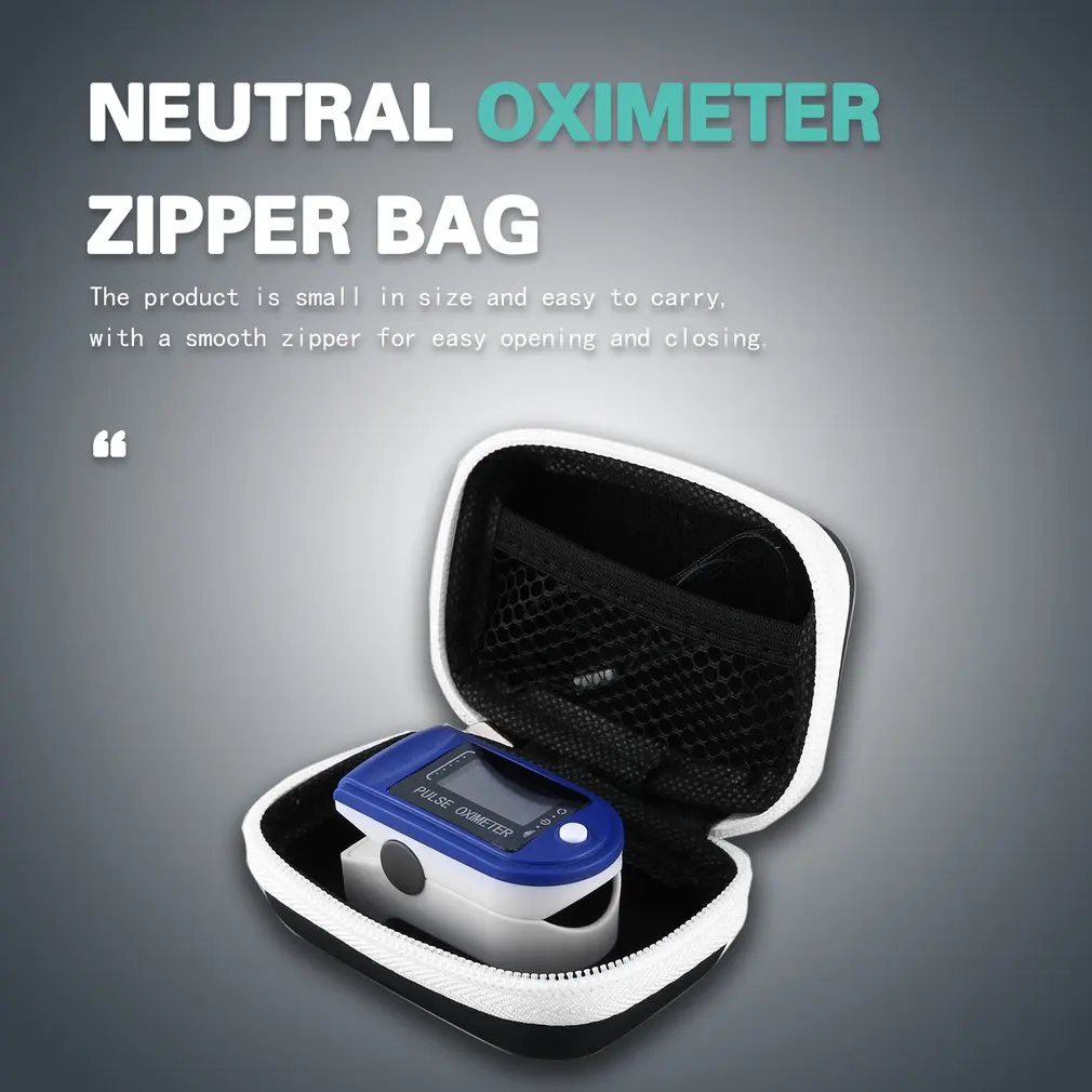Bolsa de almacenamiento para oxímetro de pulso de dedo, diseño razonable, cubierta protectora de espacio fuerte, soporte duro con cremallera - imagen 2