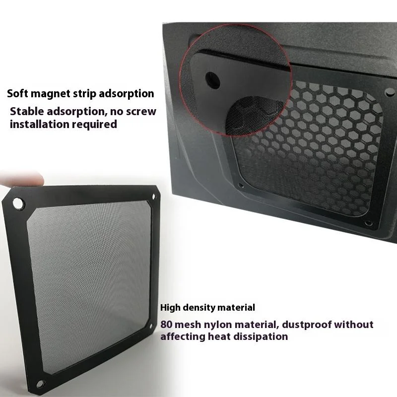 Protector de red para ventilador de refrigeración con orificio de 8/9/12/14cm, 1/4 Uds., cubierta de malla magnética para PC, filtro de polvo - imagen 4