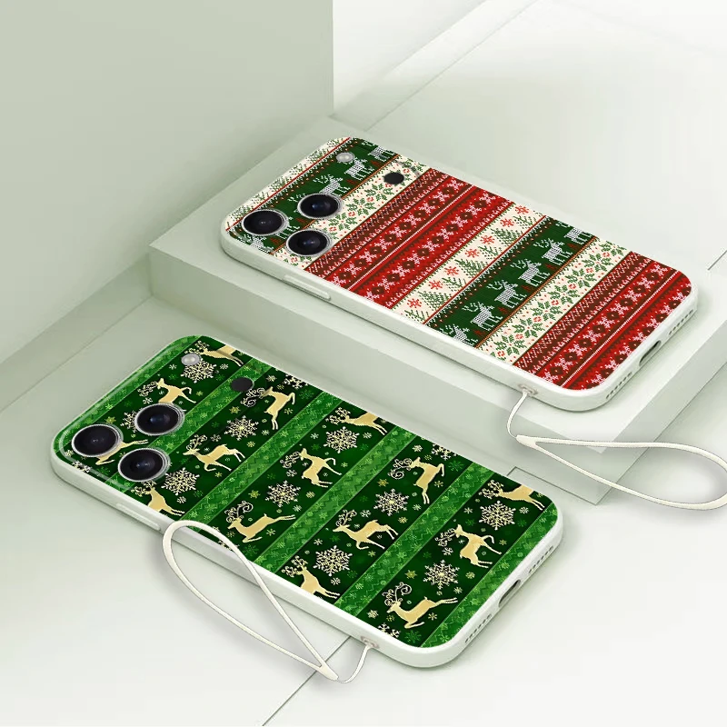 Coque souple pour iPhone XR 11 12 13 Pro Max 7 8 16e XS 17 Air 16 14 15 Plus, renne de noël - imagen 5