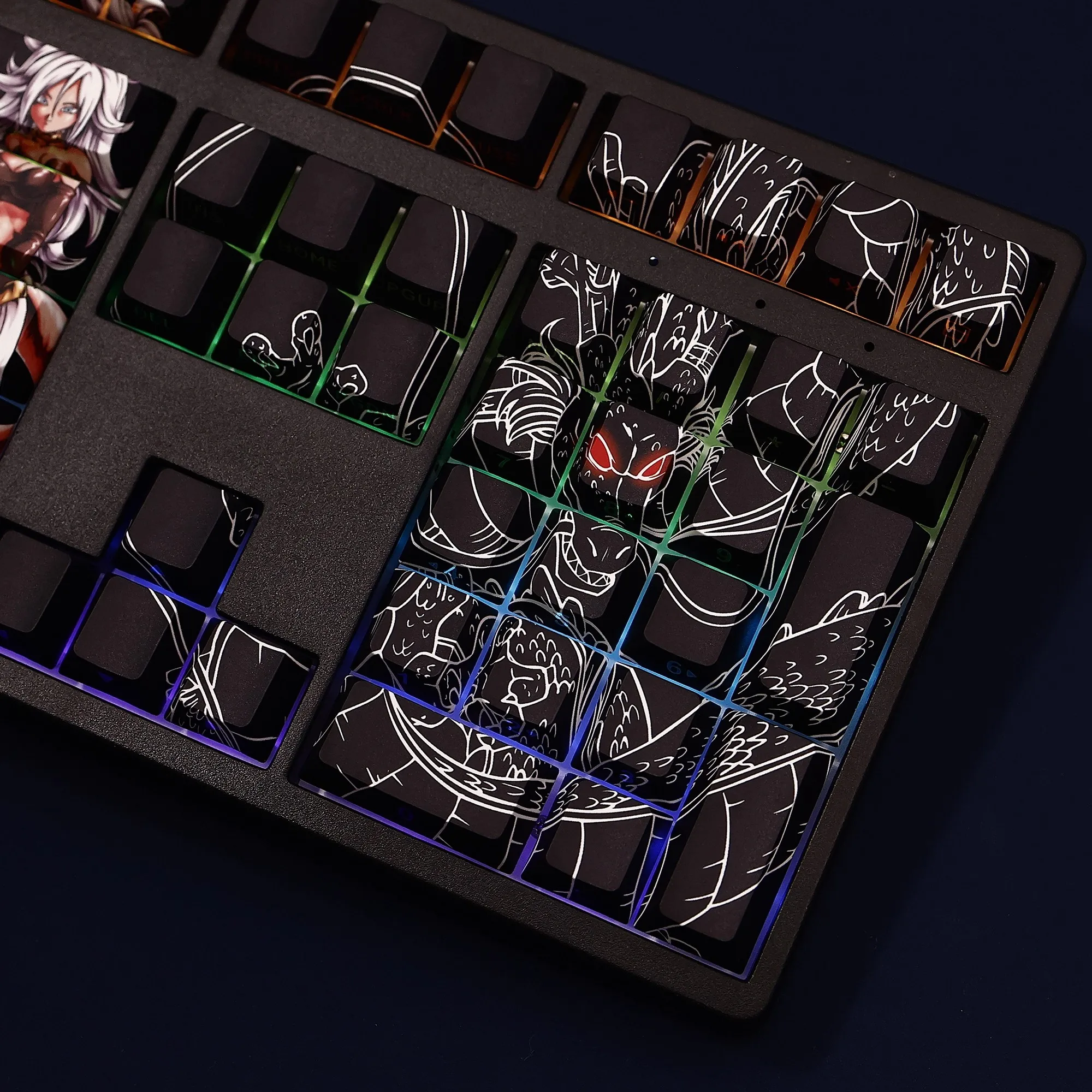 108 llaves/juego de robot humanoide # 21 teclas VOMI PBT retroiluminadas, teclas de juego de dibujos animados de Anime para teclados ANSI 61 87 104 108 - imagen 5