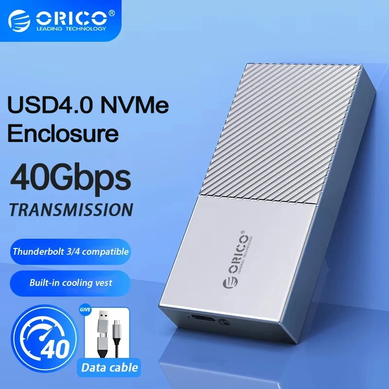 Orico 40Gbps USB4 M.2 NVMe SSD carcasa para Thunderbolt 4/3 M.2 NVME PCIE chaleco de refrigeración incorporado caja de aluminio B + M-Key SSD - imagen 2