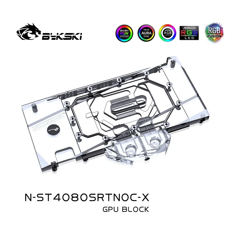 Bykski N-ST4080SRTNOC-X bloque GPU para ZOTAC RTX 4080 SUPER-16GB TRINITY OC tarjeta de vídeo refrigeración por agua/cubierta completa/dens Waterways - imagen 3