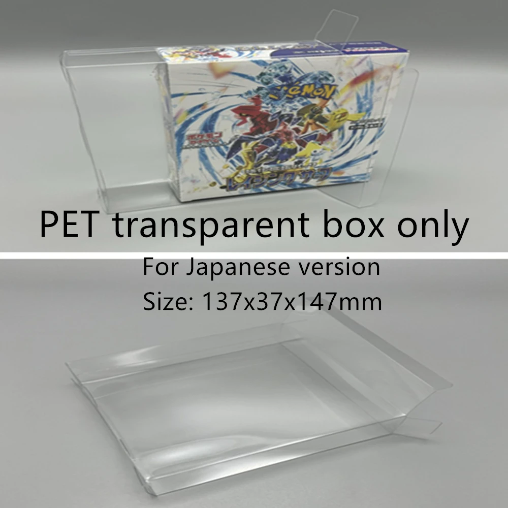 Caja de almacenamiento transparente a prueba de polvo para juego de cartas coleccionables Pokémon/Raging Surf SV3A, funda protectora de plástico para pantalla de tarjetas PTCG PET