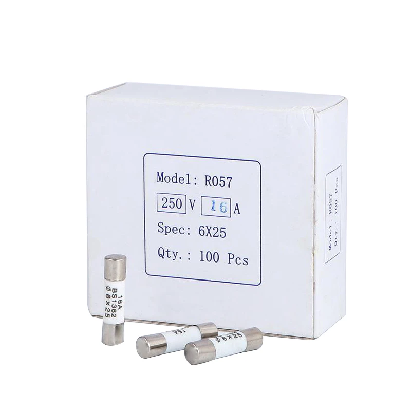 10 Uds R057 6*25mm fusible cerámico de soplado rápido 6x25 fusible 250V 0.5A 1A 2A 3A 4A 5A 6A 8A 10A 13A 15A 16A 20A 25A 30A - imagen 2