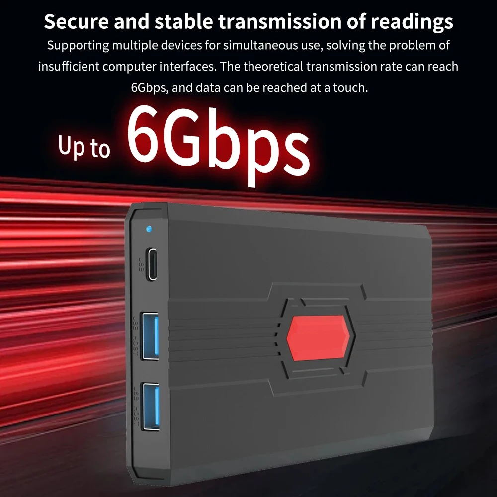 Caja de HDD/SSD 2,5, 6 en 1, SATA a USB 3,0, carcasa de adaptador, carcasa de disco duro externo HD de 6Gbps para USB-C tipo tarjeta TF - imagen 3