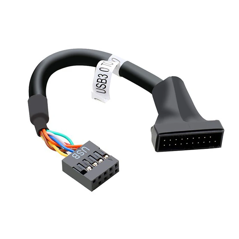 1 Uds. Placa base USB 2,0 IDC 9 pines hembra a USB 3,0 adaptador macho de 19/20 pines, placa base USB 3,0 cabezal de 20 pines a Cable USB 2,0 de 9 pines - imagen 3