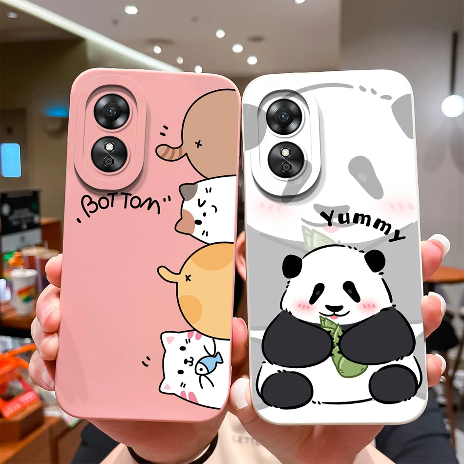 Para Oppo A17 A17K funda de teléfono película única contraportada para Oppo A 17 silicona líquida suave protección completa parachoques de alta calidad - imagen 5