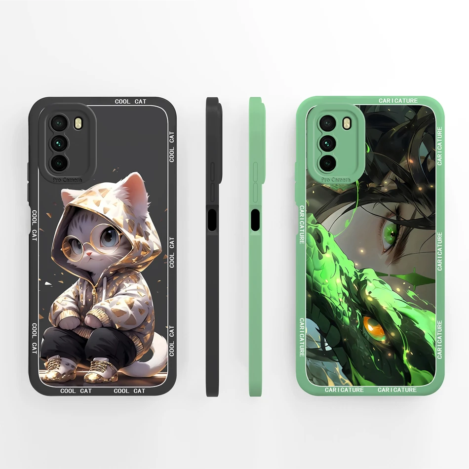 Para POCO M3 Pro 5G funda para POCO M4 Pro 4G 5G cubierta trasera pintada de caramelo carcasa de teléfono de silicona líquida suave Fundas de protección completa - imagen 4
