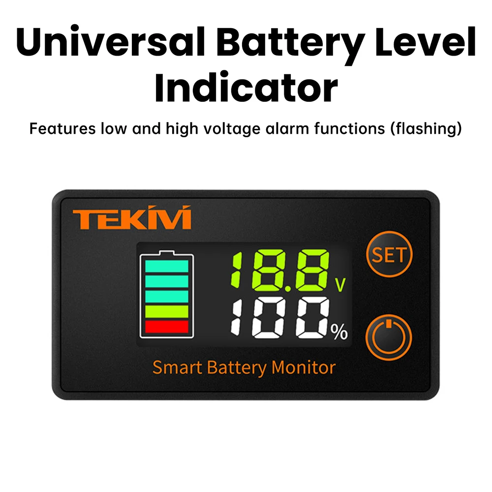Probador de Baterías LCD 6133BN DC 8-100V para Baterías de Ácido/Ternarias/Litio Hierro, Voltímetro para Vehículos Eléctricos, Indicador de Voltaje y Potencia - imagen 4
