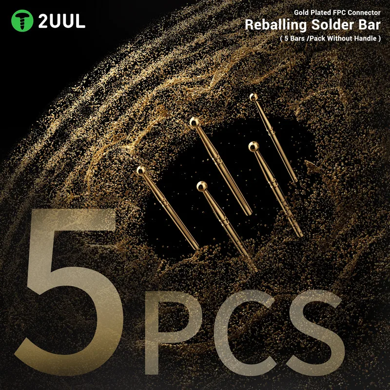 2UUL SC96 5 barras/paquete cabezal de aguja de arrastre de estaño chapado en oro sin mango conector FPC de succión rápida de estaño barra de soldadura Reballing - imagen 5
