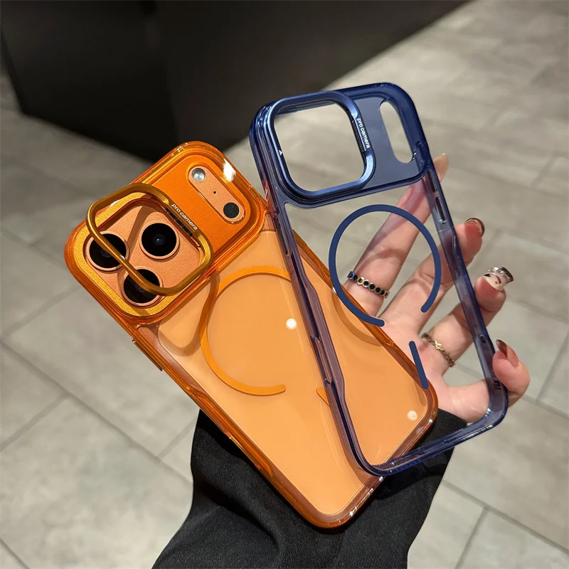 Soporte magnético transparente para cámara de acrílico TPU, funda Magsafe para iPhone Air 17 16 15 14 Plus 13 12 11 Pro Max, funda para PC - imagen 4