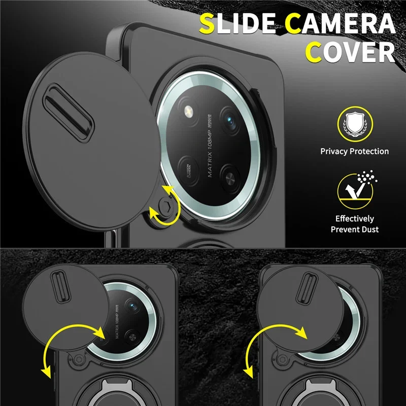 For Honor Magic 7 Lite Magic7lite Shockproof Hybrid Magnetic Stand Phone Case for Honor X9C Slide Lens Armor Protection Cover - imagen 3