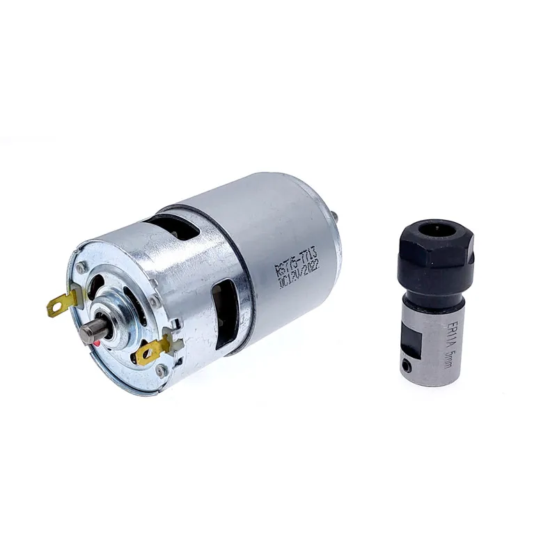 1 traje de Motor CC 775 12V/24V 15000R PWM controlador CC ER11 portabrocas de 5mm/mandril de resorte soporte de motor de husillo de 3.175mm 45mm RS775 - imagen 4