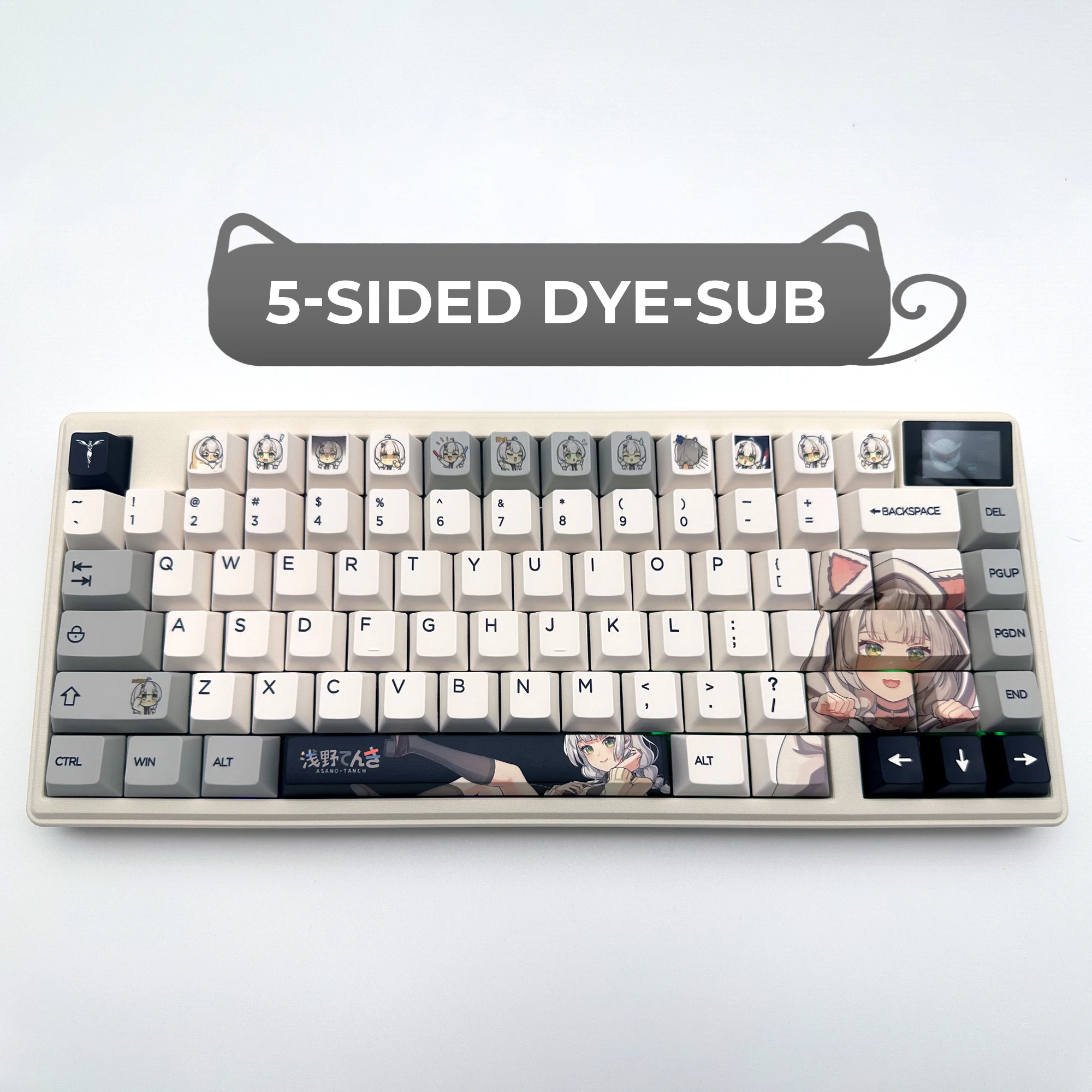 Teclas de Anime XVX Asano tanch, perfil de cereza, tinte Sub Kawaii, PBT, 167 teclas, juego de teclas bonitas para teclado mecánico para juegos - imagen 5