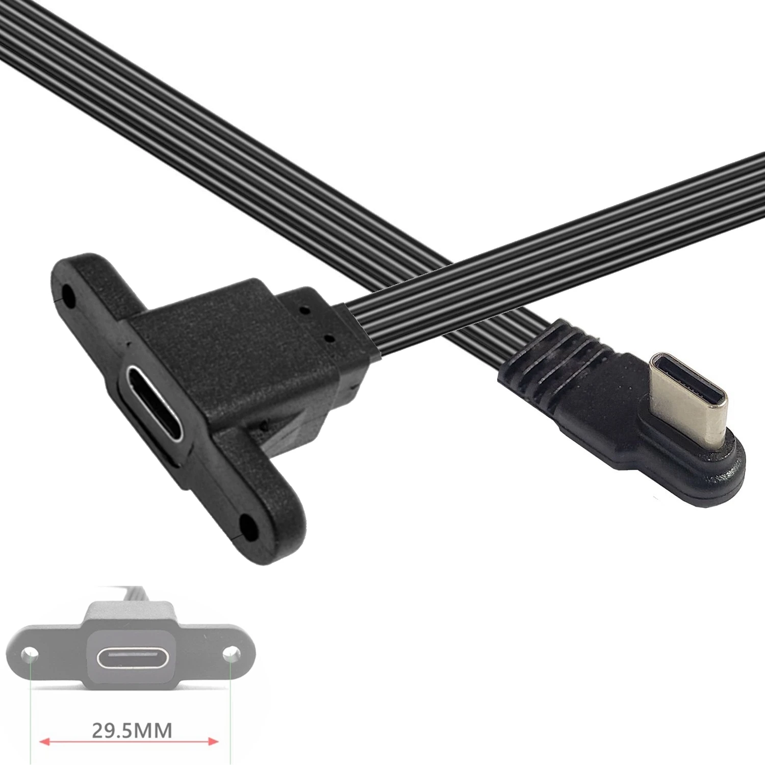 10CM 20CM Codo plano USB-C tipo C arriba/abajo 90 °   Cable PD de carga de datos Cable de datos universal USB C izquierdo y derecho para teléfonos Android